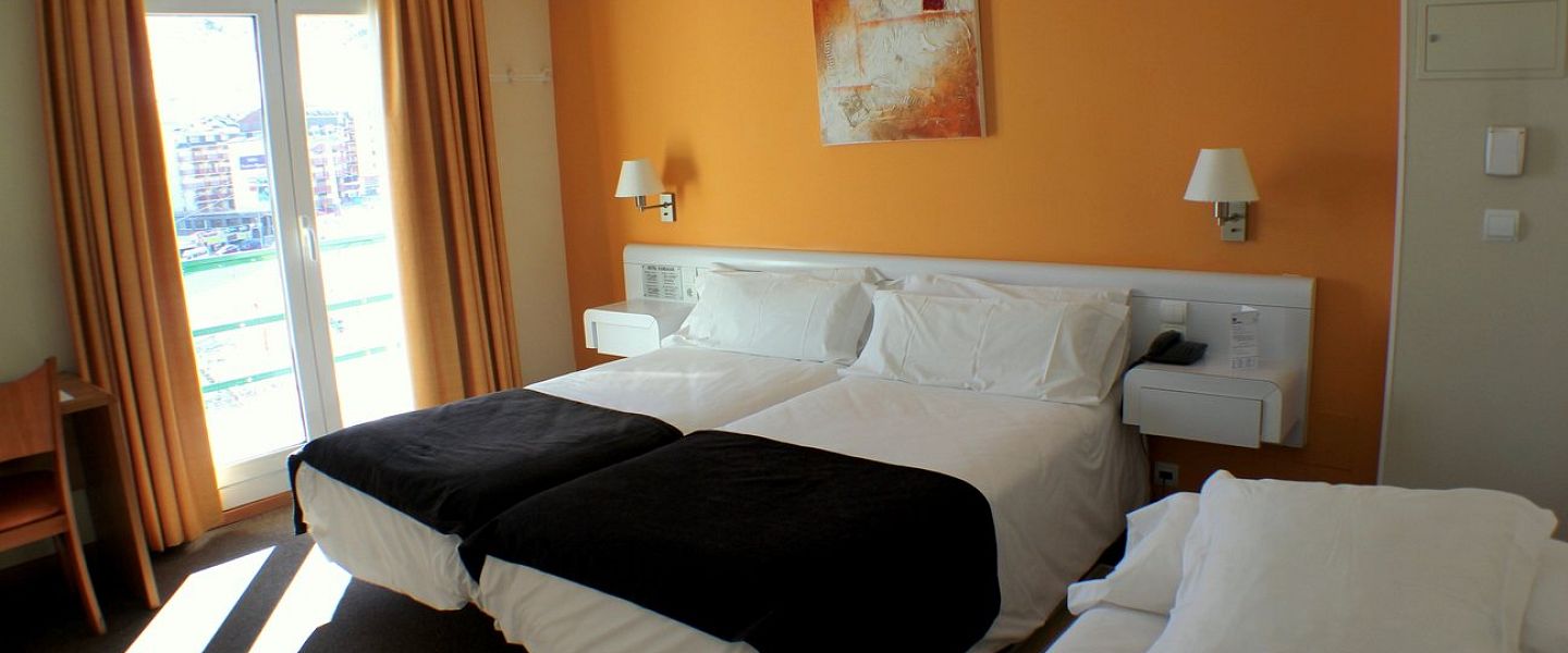 Triple room with ski slopes views